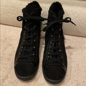 Aquatalia black suede waterproof bootie size 10